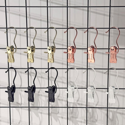 Hangers Clips,Stainless Hooks for Closet Hooks,Heavy Duty Clothespins Laundry Hanging Hooks,Travel Portable Clothes,Boot Tall Towel Hats Socks Pants and Bras (10, Matte Black)