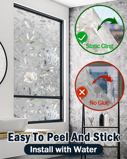 Lovepea Pure Frosted Glass Window Privacy Film 24 Hour Two Way Privacy, Removable, Static Cling, Ideal for Privacy scenarios Such as Home Office Doors and Windows (17.5 x 78.7 Inch)