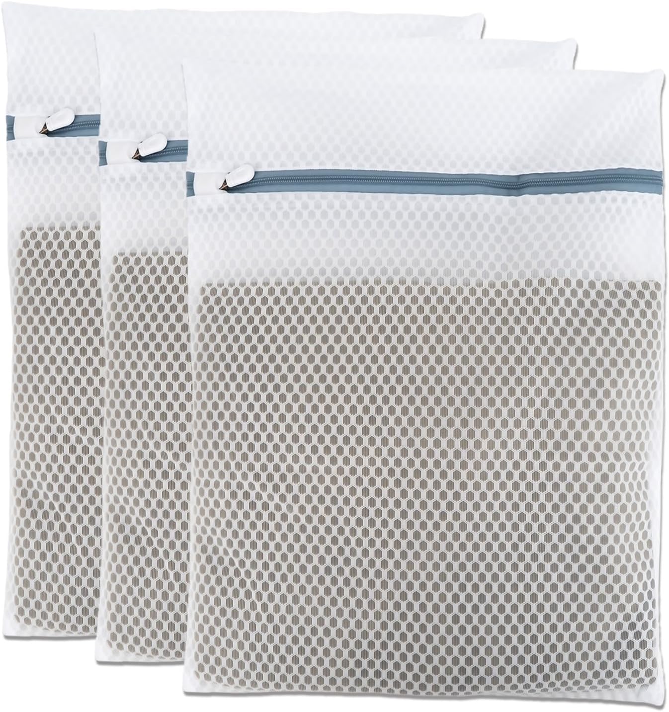 Lingerie Bags for Washing Delicates 3Pcs, Laundry Wash Bag, Honeycomb Mesh Laundry Bag 12x16 Inch Medium