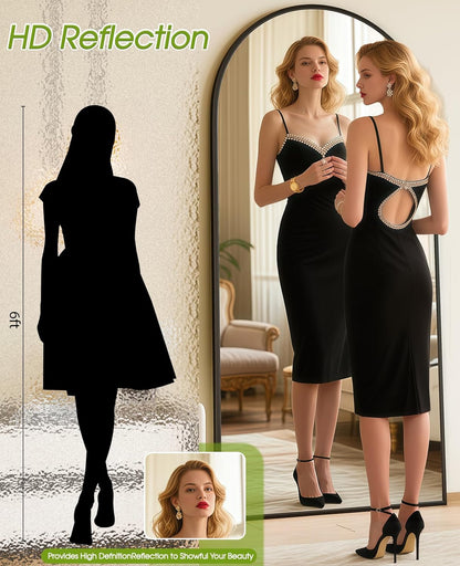 59"x16" Floor Mirror Full Length, Arched Full Length Mirror with Stand, Full Body Mirrors for Bedroom Living Room or Cloakroom Gold