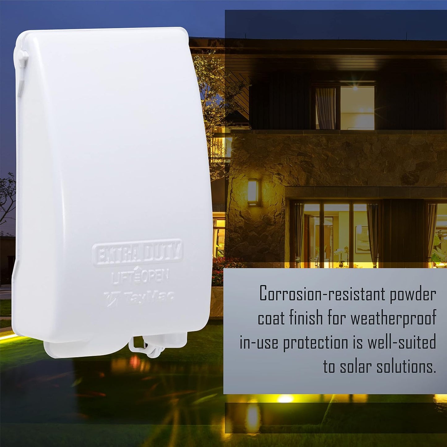 TayMac MX4280WH EXTRA DUTY White 1-Gang Expandable Weatherproof In-Use 2-in. to 3-1/2-in. In-Use Electrical Outlet Cover, Vertical, Outdoor Outlet Cover for Electrical Box, UFAST Configuration