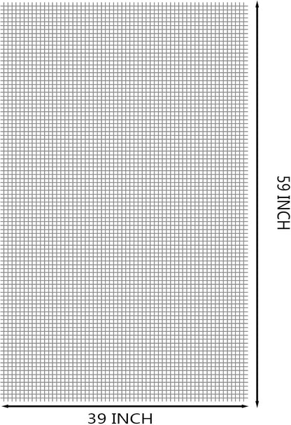 39"×59" Grey Fiberglass Window Screens Repair kit - DIY Adjustable Window Screens mesh Replacement kit for WindowsDoorPorchPatioSliding Screen Door