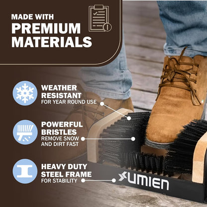 Umien™ Boot Scraper Outdoor Shoe Brush with Flaps - Cleaning Heavy-Duty Shoe Cleaner and Boot Scrubber for Mud, Dirt, and Snow - Durable Weather-Resistant Outdoor Shoe Cleaning Tool