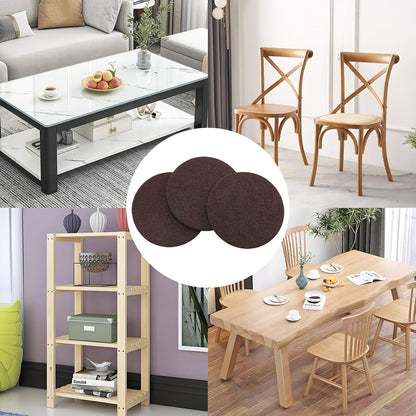 Furnigear 1.5x1.5 Inch Square Felt Furniture Pads, 18Pcs Self-Adhesive Floor Protectors for Chair Legs, Hardwood Floors - Cuttable, Anti-Scratch, Brown