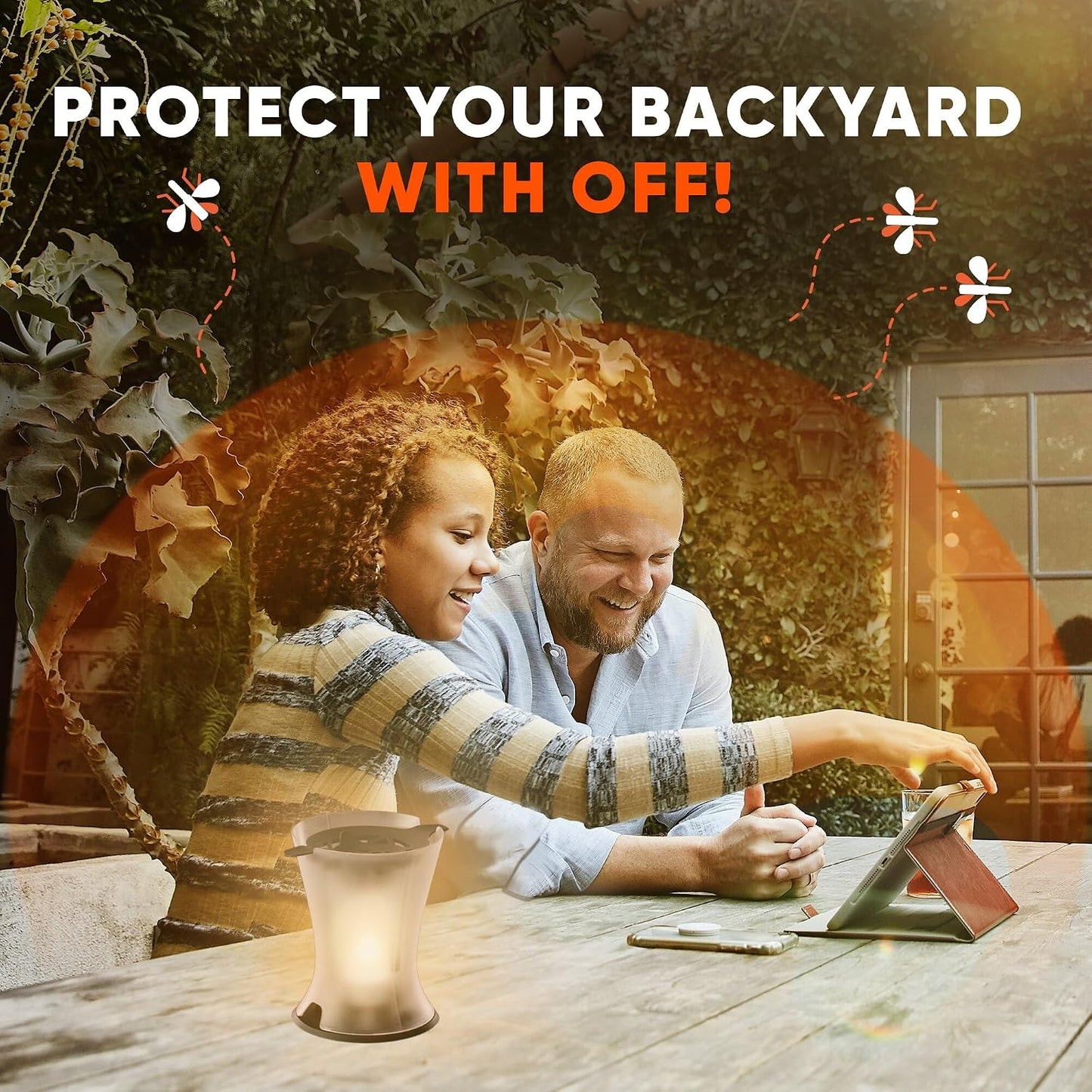 OFF! Refillable Mosquito Lamp, Repels Mosquitoes up to 10 x 10 feet, Protection for up to 6 Hours, 1 Count