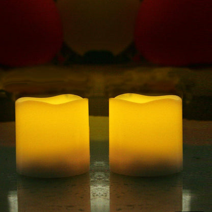 3”X3” 4 Pack Outdoor Flameless Candles Battery Operated LED Waterproof Pillar Candles with Remote Timer Electric Flickering LED Lights for Christmas, Halloween, Wedding, Home, Garden Decorations