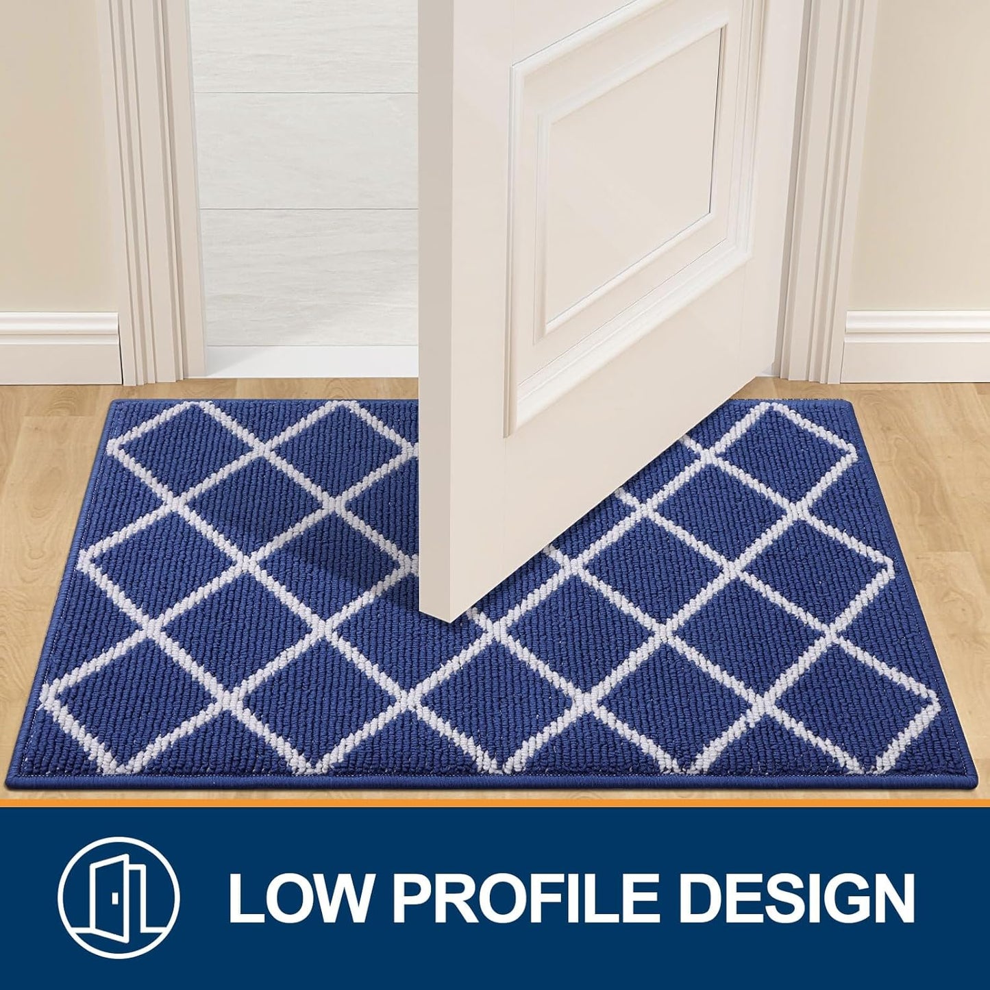 Finchitty Indoor Door Mat, Dirt Resistant and Absorbent, Low-Profile, Non-Slip, Washable Inside Floor Mats for Front Door, Back, and Entrance, 32" x 20", Grey