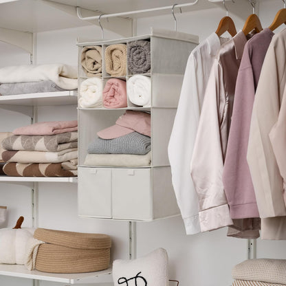GRANNY SAYS 3-Shelf Hanging Closet Organizer and Storage, Collapsible Hanging Closet Shelves, Hanging Organizer for Closet & RV, Gray, 29 ½" H X 12" W X 12" D, 1-Pack