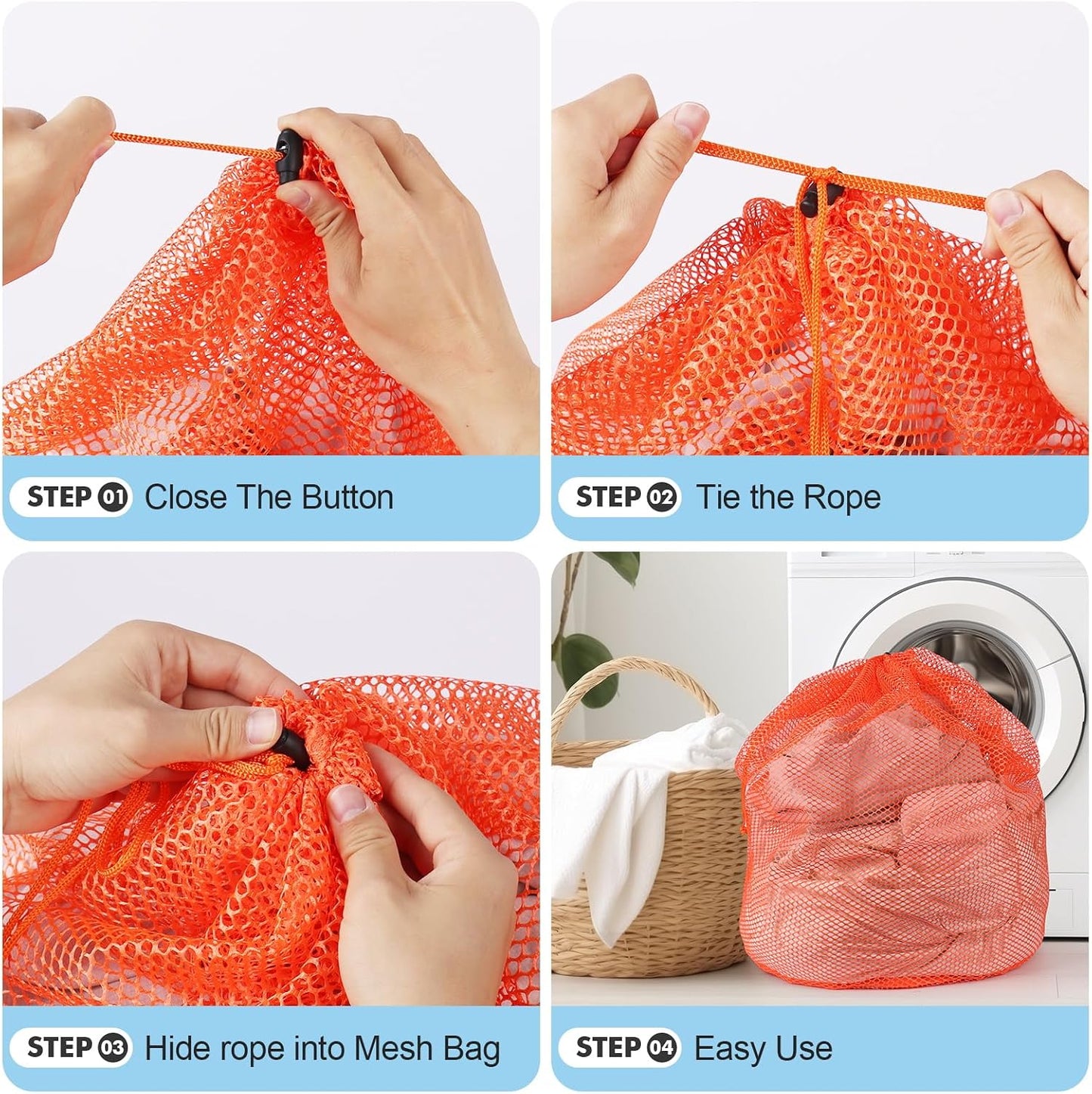 3 Pack XXL Mesh Laundry Bags for Delicates, Extra Large Laundry Wash Bags for Clothes,Bed Linen,Toys with Drawstring Closure Sturdy(3 XXLarge 28 x 26 Inches)