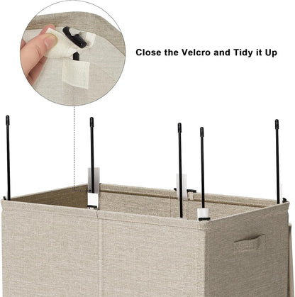 WOWLIVE 180L Laundry Hamper with Lid 3 Section,Large Laundry Basket with Removable Bags and Handles,Collapsible Dirty Clothes Hampers for Laundry,Laundry Basket Organizer for Laundry Room,Dorm,Beige