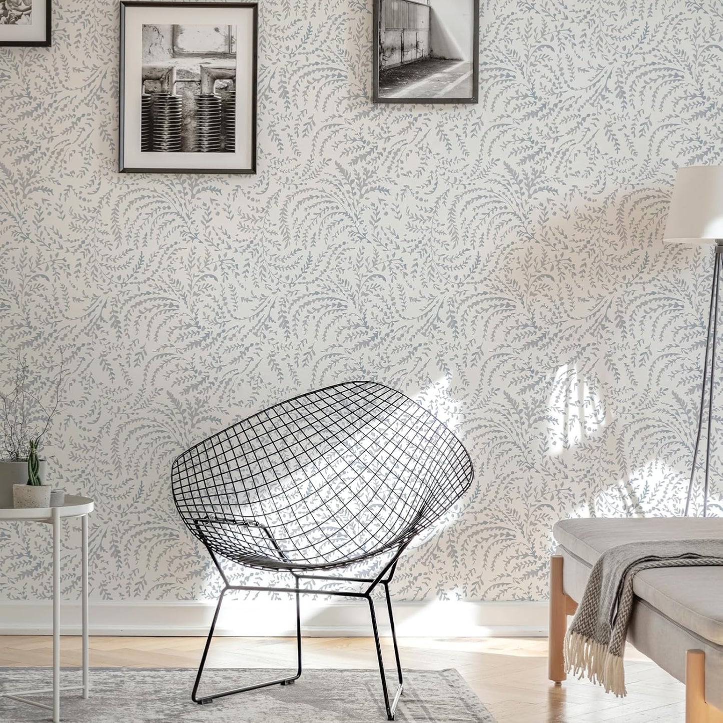Peel and Stick Wallpaper Boho Wall Paper Peel and Stick Modern Watercolor Beige Wallpaper for Bathroom 17.3"x118"