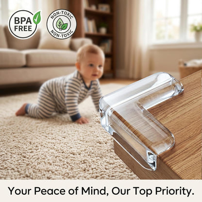 Extra Large & Ultra-Safe Baby Corner Protector Guards - 16-Piece Transparent Table Corner Protectors for Furniture, Super Strong Adhesive, Easy to Install Child Safety Set (Transparent, L-Shaped)