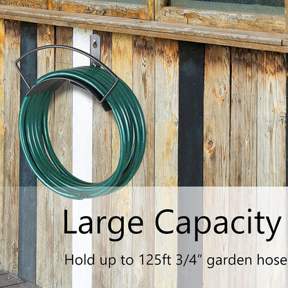 Eastrans Wall Mounted Garden Hose Holder Hold 125ft 3/4" Hose, Durable and Heavy Duty Rust-Free Hose Hanger for Water Hose, Keep Your Backyard Neat and Clean,Brown