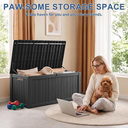 50Gal Outdoor Storage Box Anti-Theft Delivery Box Lockable Deck Box | Heavy-duty UV & weatherproof resin for secure parcel drop, patio cushion storage, garden tools & porch package organization