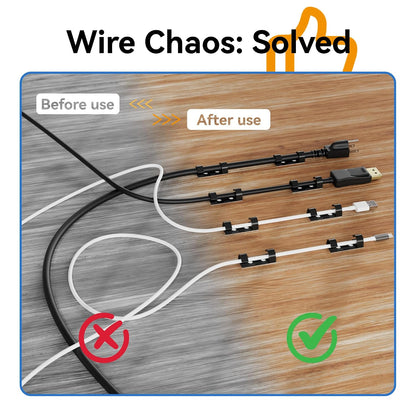 CableGeeker 50Pcs Adhesive Cable Clips, Cord Management Clips Wire Holders for Cords Cable Holder Clip Cable Management Clips for Under Desk/Car/Wall/TV/PC/Ethernet Cable (Black)