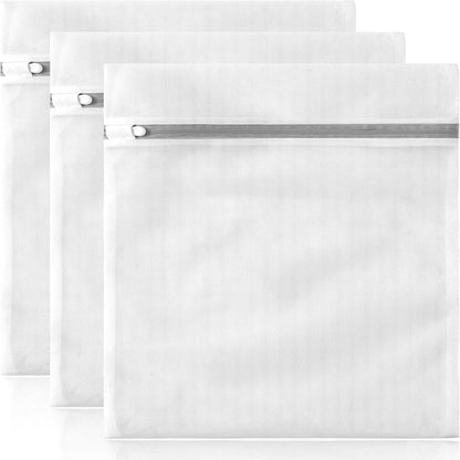 10 Pack Mesh Laundry Bags for Delicates with Non Rust Zipper- MDSXO White Laundry Bags Mesh Wash Bags, Easy Fit Bra, Sock,Lingerie,Sneaker,Baby Laundry for Washing Machine Travel Storage[1XL/3L/3M/3S]