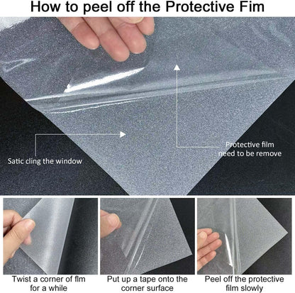 Frosted Window Film, Removable Glass Door Privacy Film, Suitable for Bathrooms, Offices, Static Cling Decorative Film, Reusable Window Stickers (Pure, 17.5X78.7 Inch)