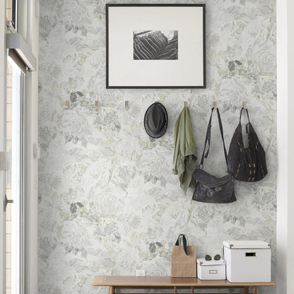 Dimoon 17.3" X 78.7" Peel and Stick Wallpaper Floral Contact Paper Boho Beige White Renter Friendly Natural Wall Paper Waterproof Removable Self Adhesive Wallpaper for Bedroom Livingroom Vinyl Roll