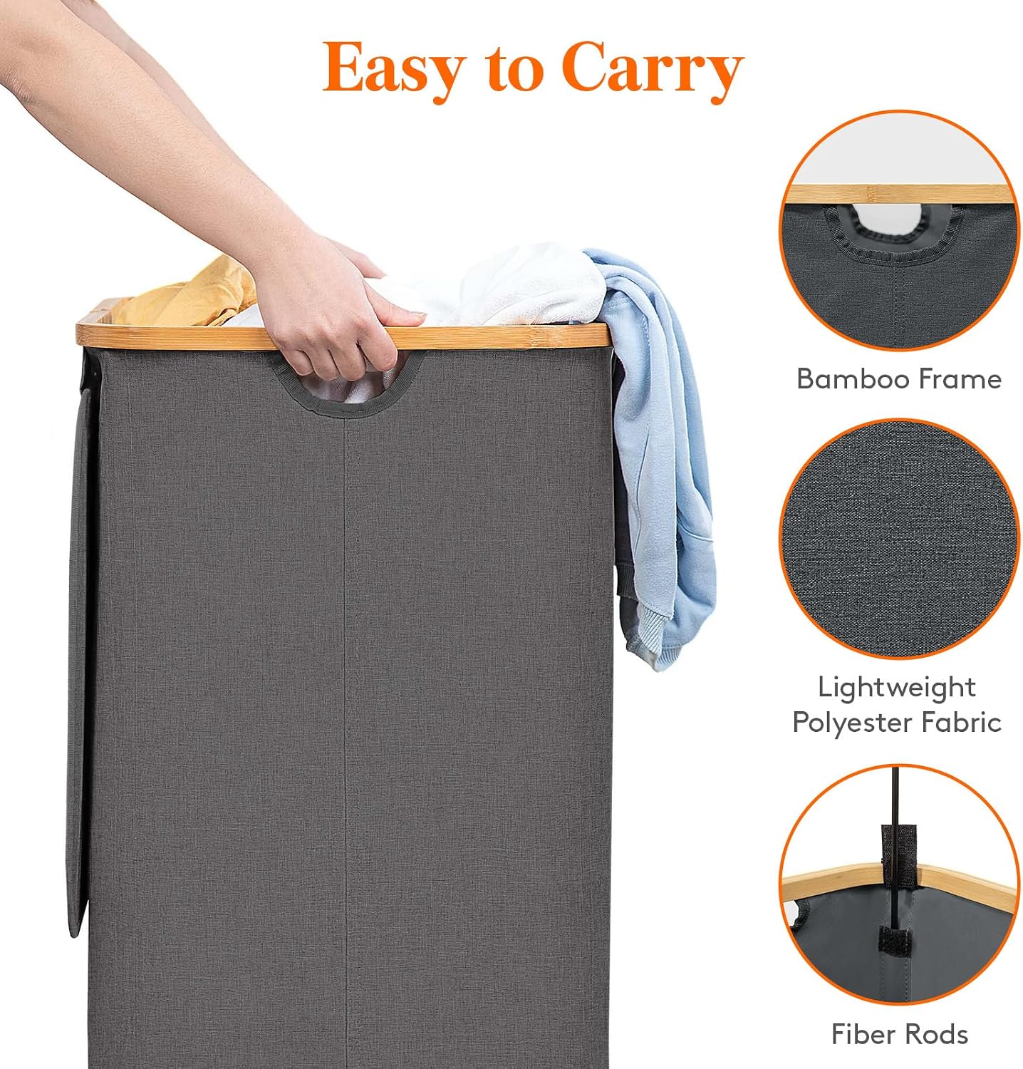 Lifewit 120L Laundry Basket with Lid, Clothes Hampers for Laundry with Bamboo Handles and 2 Removable Bag, Large Foldable Laundry Hamper for Bedroom, Bathroom, Dorm, Laundry Room, Beige