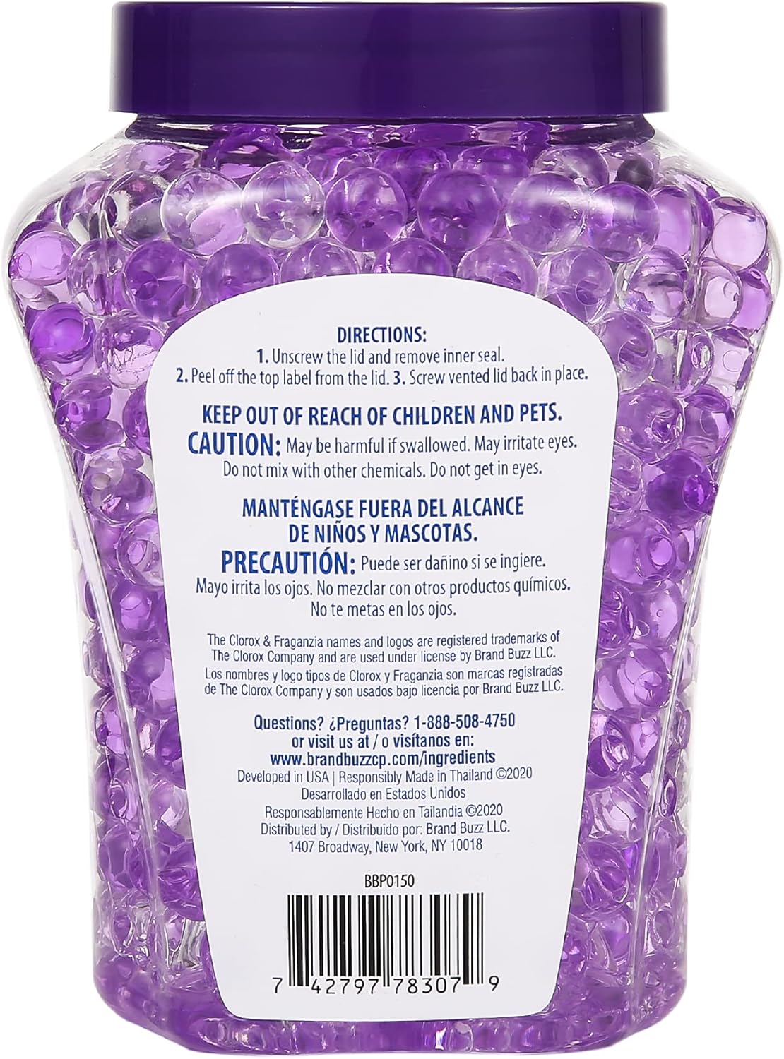 Clorox Fraganzia Crystal Beads Air Freshener, Long Lasting Room Deodorizer and Odor Eliminator Gel Beads to Freshen Home, Car, or Office, Fresh Ocean Breeze Scent, 12 Fl Oz - 2 Pack