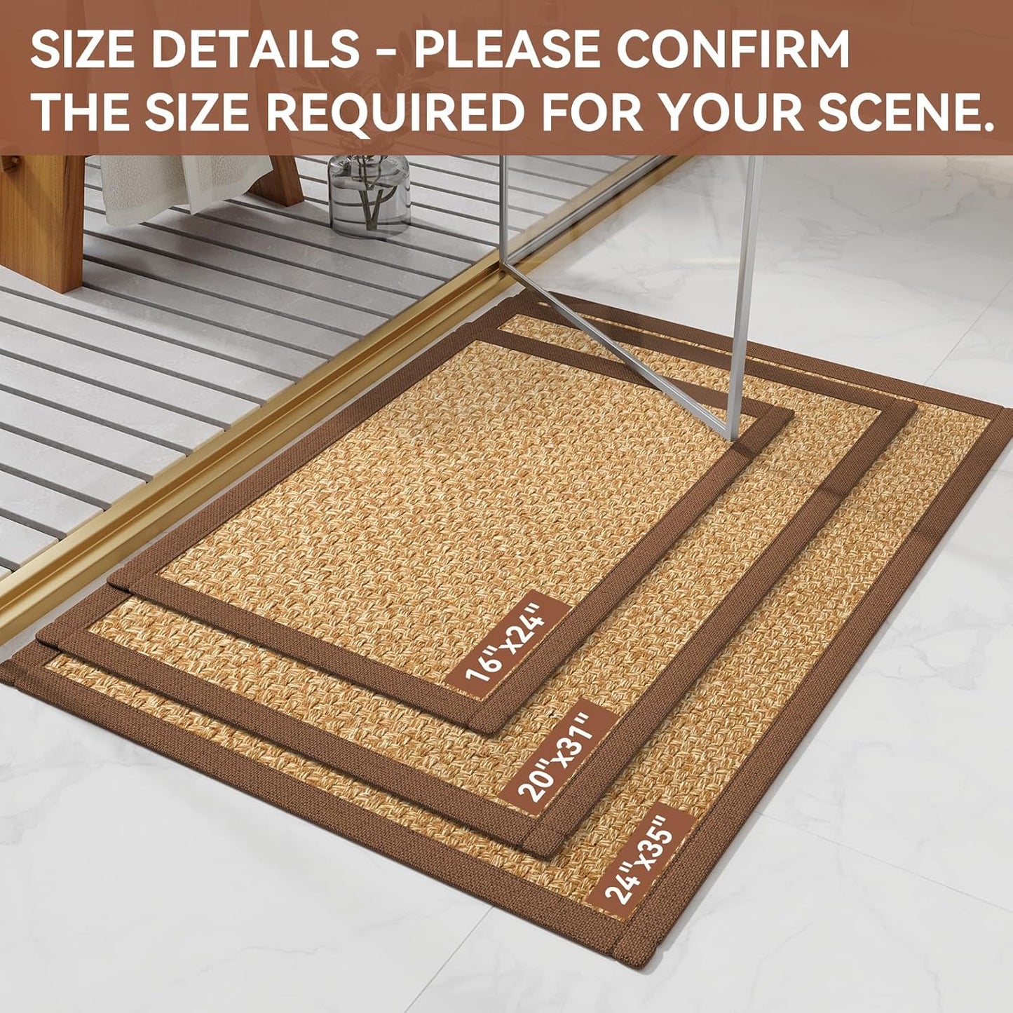 YDKGL Ultra Thin Bathroom Rugs Mat Quick Dry Absorbent Non Slip Bath Mat Bath Mats for Bathtub Mat Bathroom Carpet Fit Under Door Washable Floor Rubber Half Round Bath Rugs Grey 16x24