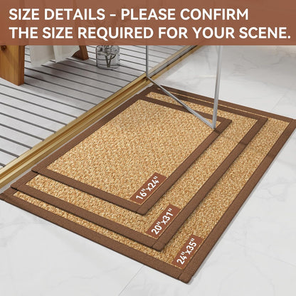 YDKGL Ultra Thin Bathroom Rugs Mat Quick Dry Absorbent Non Slip Bath Mat Bath Mats for Bathtub Mat Bathroom Carpet Fit Under Door Washable Floor Rubber Half Round Bath Rugs Grey 16x24