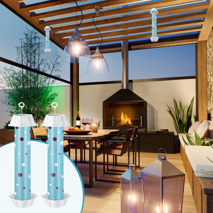 12 Pcs Sticky Fly Trap Fly Stick Indoor Outdoor Long Lasting Adhesive Fly Catcher with Hanging Hook for Wasps Gnats Bugs Insects Moths Fruit Flies Mosquitoes Spiders Fleas (White)