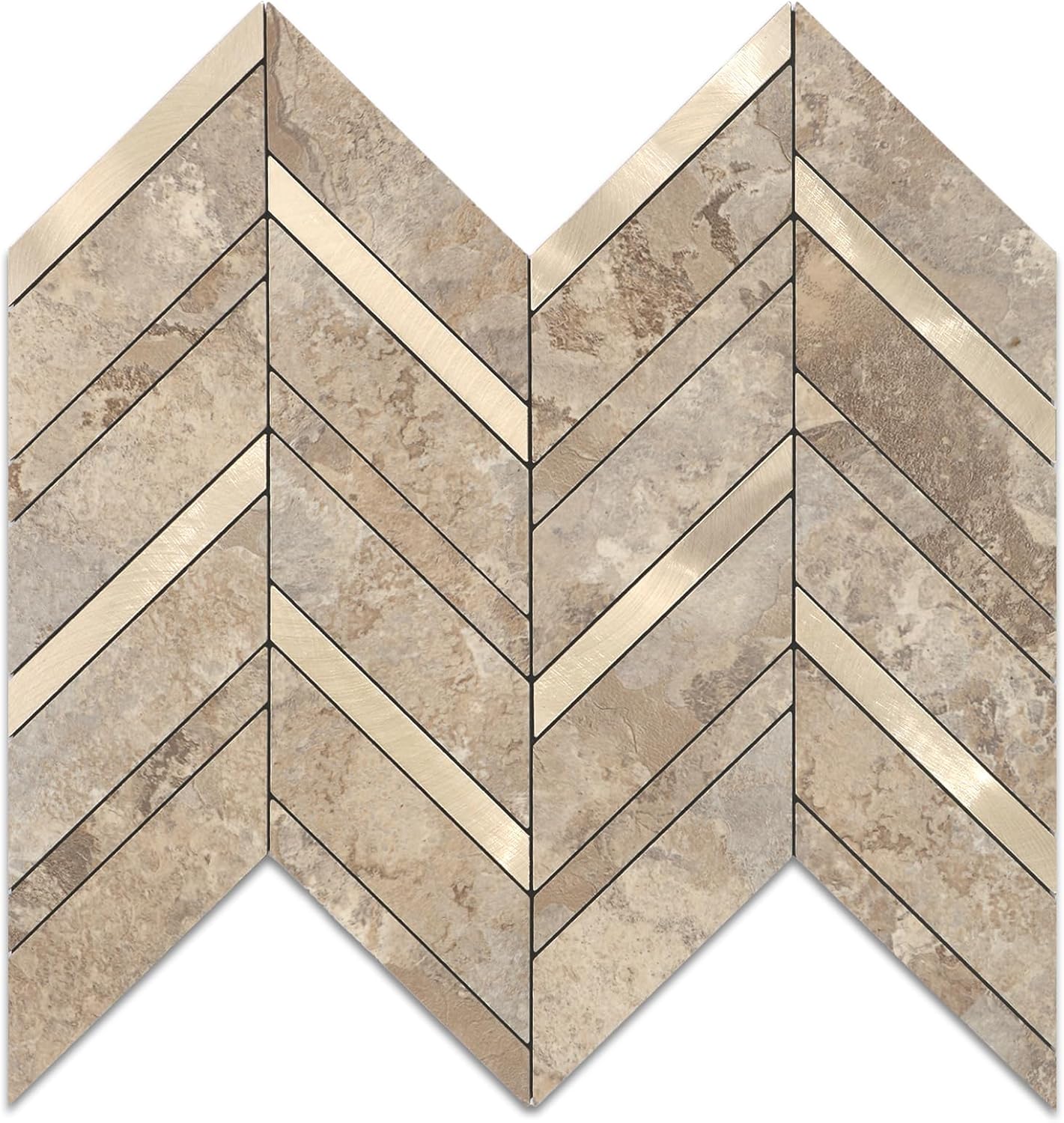 Yipscazo 10-Sheet Herringbone Backsplash Peel and Stick Tile, Polished White PVC Stick on Backsplash for Kitchen, Waterproof Self Adhesive Wall Tile for Bathroom
