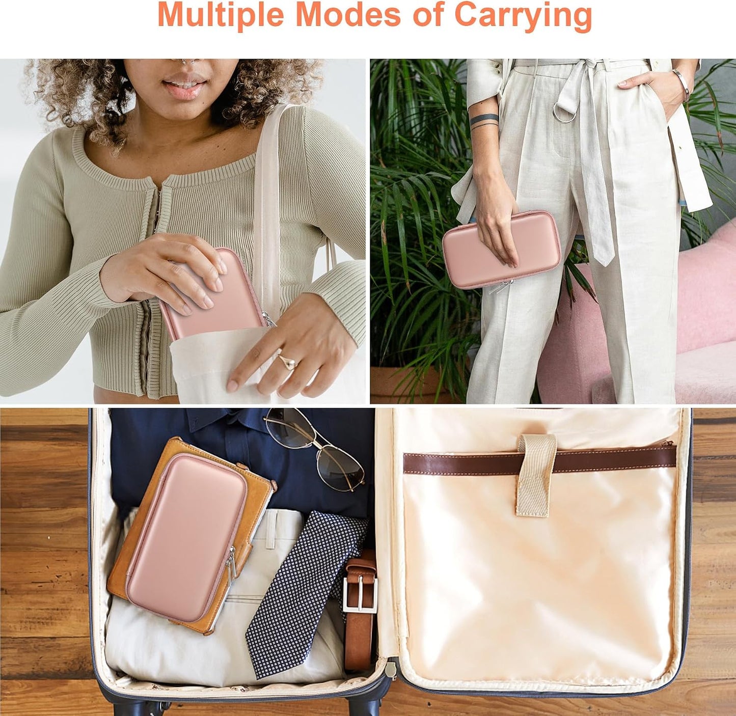 Canboc Diabetic Supplies Case, Carrying Organizer for Glucose Meter, Lancing Device, Blood Sugar Test Strips, Lancets, Insulin Pens, Alcohol Wipe and Other Diabetes Care Accessories, Rose Gold