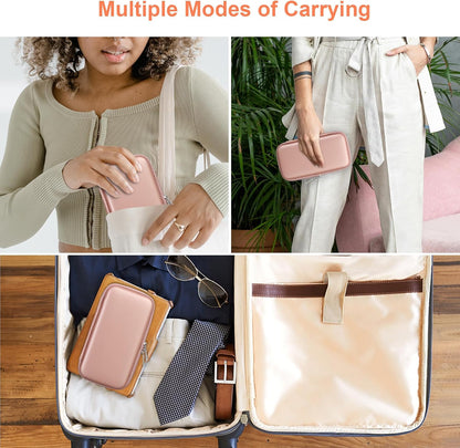 Canboc Diabetic Supplies Case, Carrying Organizer for Glucose Meter, Lancing Device, Blood Sugar Test Strips, Lancets, Insulin Pens, Alcohol Wipe and Other Diabetes Care Accessories, Rose Gold