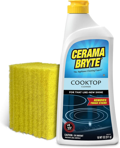 Cerama Bryte Cooktop Cleaner for Glass-Ceramic Surfaces, 18 oz, 2 Pack