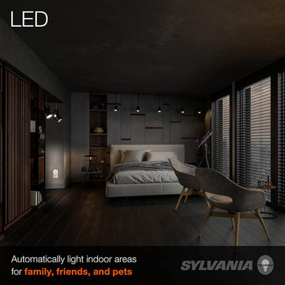 LEDVANCE Sylvania LED Mini Automatic Plug-in Night Light with Sensor, Motion Activated, Dusk to Dawn, Warm White, Plug-in Type - 1 Pack (64988)