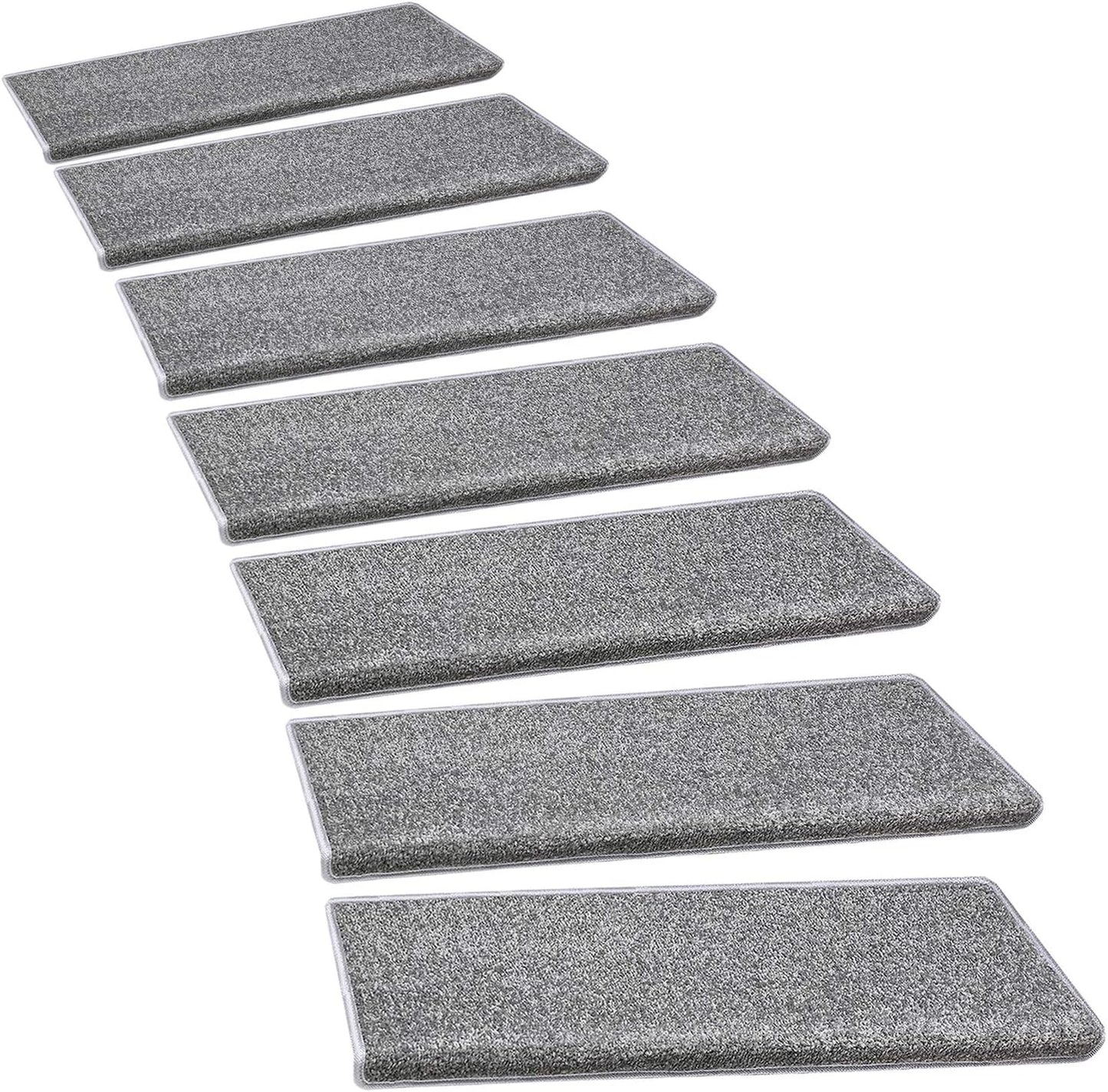 PURE ERA Carpet Stair Treads Tape Free Non Slip Indoor Stair Carpet Stair Protectors Pet-Friendly Non-Slip Skid Resistant Washable Reusable 8" x 30"(2 Pieces,Black)