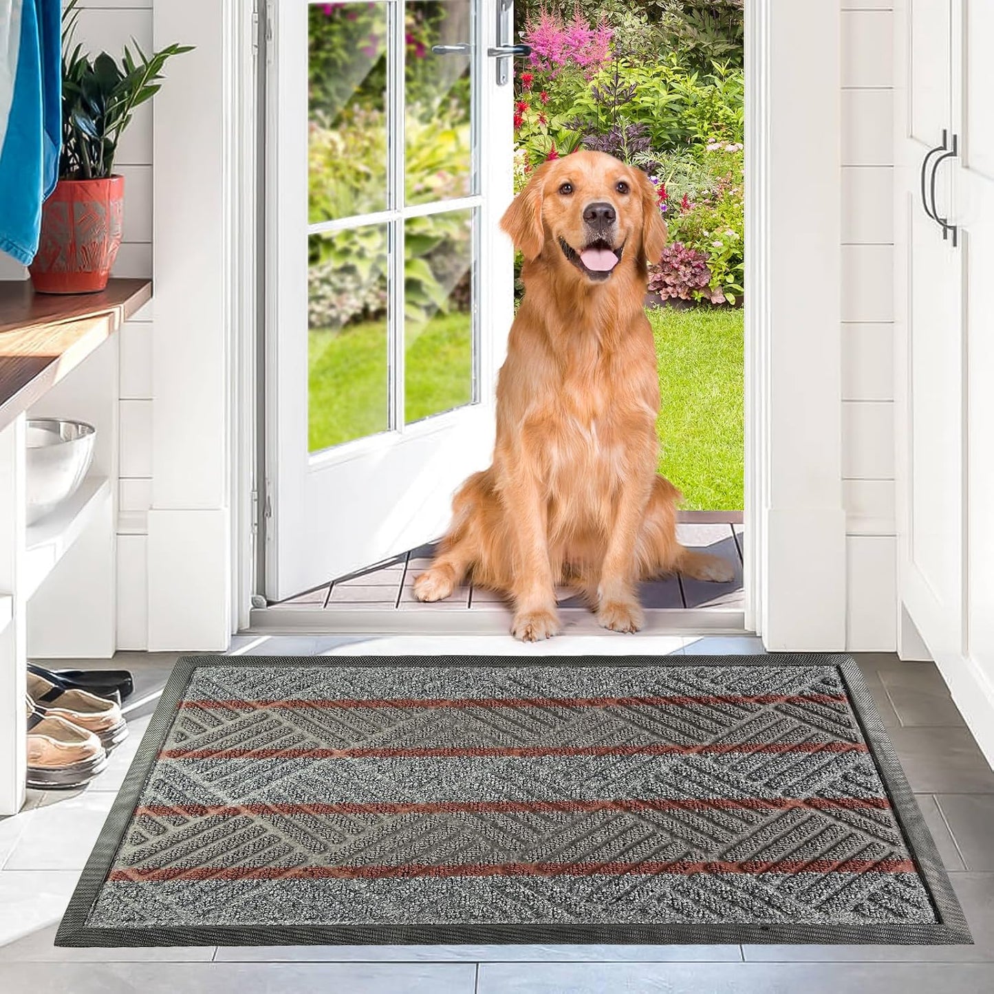 DM23 Heavy Duty Front Door Mats Non Slip Rubber Backing Entrance Mat Shoes Scraper Welcome Mat