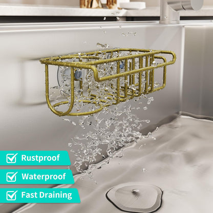 HapiRm 4 in 1 Sink Caddy Sponge Holder, SUS304 Stainless Steel Kitchen Brush Holder and Dish Cloth Hanger, Kitchen Organizers and Storage Essentials - Silver