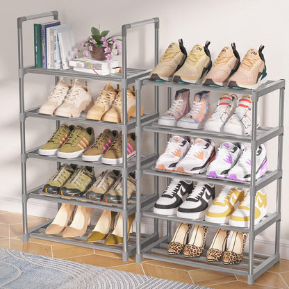 OYREL Sturdy Metal Organizer for Narrow Closets, Shoe Shelf Stand