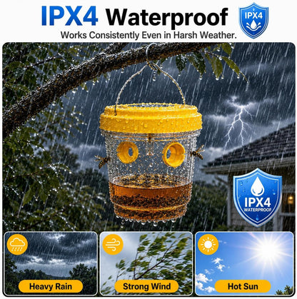 4 Pack 2026 New Upgrade Wasp Trap Outdoor Hanging, Yellow Jacket Traps, Bee Traps Outdoor Hanging, Carpenter Bee Traps for Outside, Hornet Traps