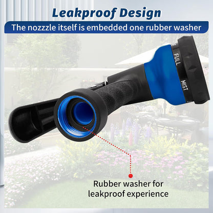 AUTOMAN Garden Hose Nozzle - 2 Pack, 100% Metal High Pressure Spray Nozzle, Labor-Saving Design, Heavy Duty for Garden Watering, Car Washing, Window Cleaning, Pets Bathing