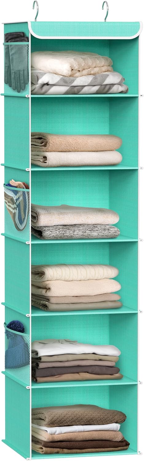 Simple Houseware 6 Shelf Hanging Closet Organizer, Gray