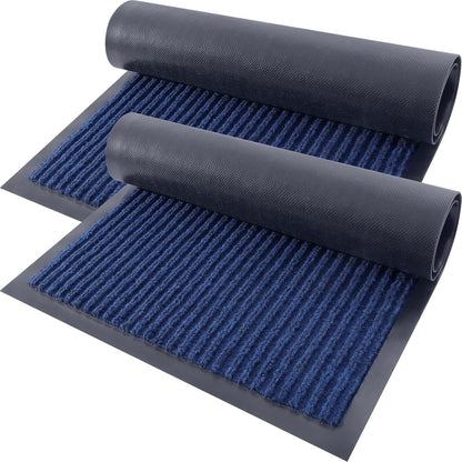 OLANLY Front Door Mat Indoor Outdoor Entrance, 2-Pack 29.5 x 17 Inch, Waterproof Heavy Duty Doormat, Fade Resistant, Low Profile, Easy Clean Patio Porch Welcome Floor Mats for Entry, Grey