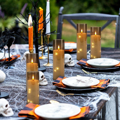 YOROXRG Set of 24 Waterproof Outdoor Flameless Candles, LED Candles with 4 Remote and Timer,(H 4" 5" 6" x D 2.2"),for Christmas,Halloween,Wedding,Festival