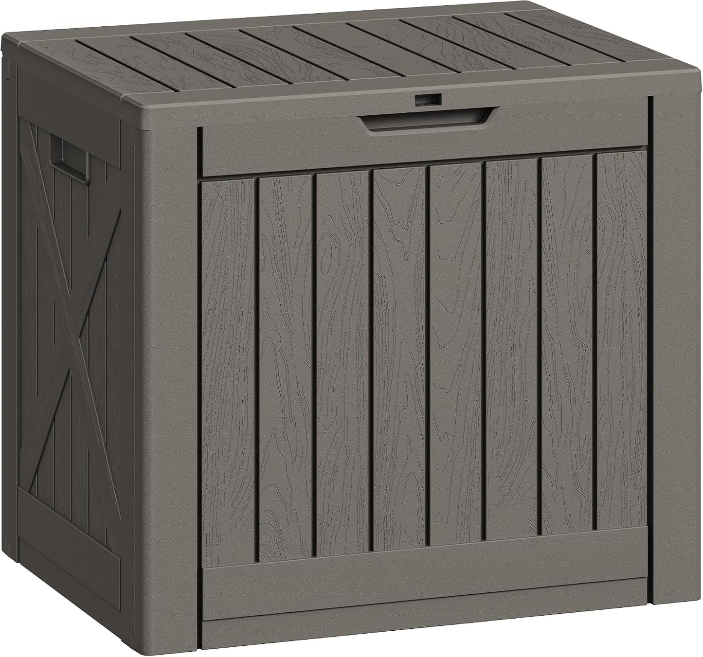 Greesum Outdoor Storage Box 31 Gallon Storage Box with Lid for Patio Furniture, Garden Tools, Pool Supplies, Waterproof and UV Resistant, Lockable, Dark Black