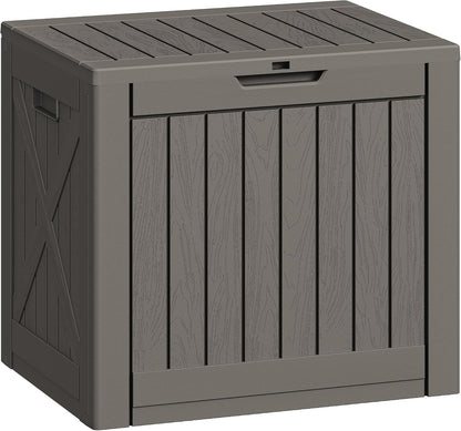 Greesum Outdoor Storage Box 31 Gallon Storage Box with Lid for Patio Furniture, Garden Tools, Pool Supplies, Waterproof and UV Resistant, Lockable, Dark Black