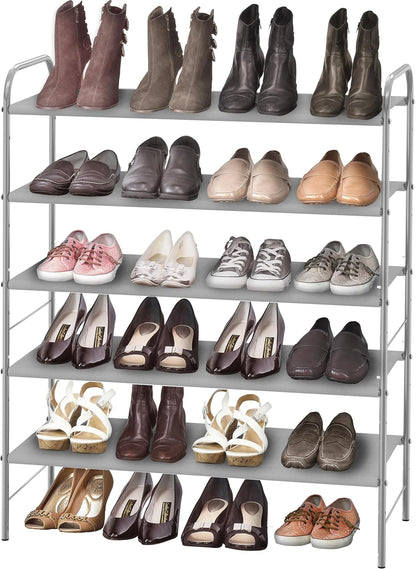 Simple Houseware 3-Tier Shoe Rack Storage Organizer, Grey – Space-Saving Shoe Shelf, Holds 9–16 Pairs, Sturdy Metal Frame, Easy Assembly – Closet, Entryway, Bedroom Shoe Storage Solution