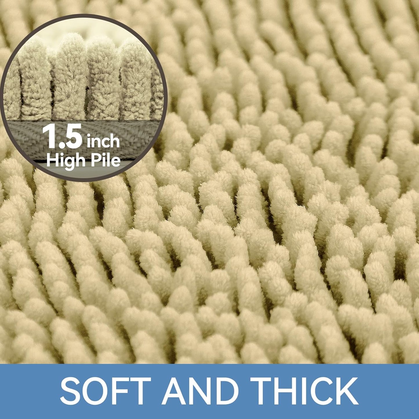 Bcoimo Bathroom Rugs 24x17, Bath Mats for Bathroom Non Slip with Rubber Backing,High Absorbent Microfiber Bath Rugs Quick Drying, Machine Washable, Durable Decor