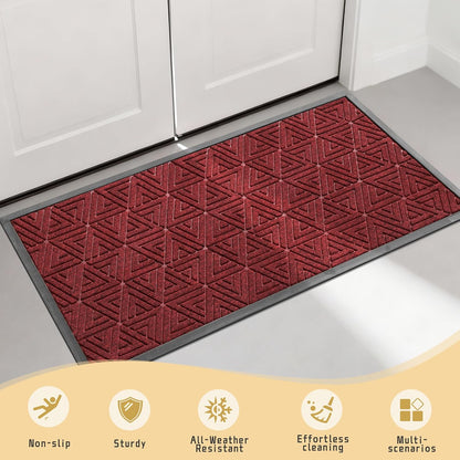 Yimobra Front Door Mat Outside Entrance 29.5x17, Waterproof Heavy Duty Outdoor Mats for Front Door, Non Slip Rubber Entry Mat for Garage Patio Indoor, Grey