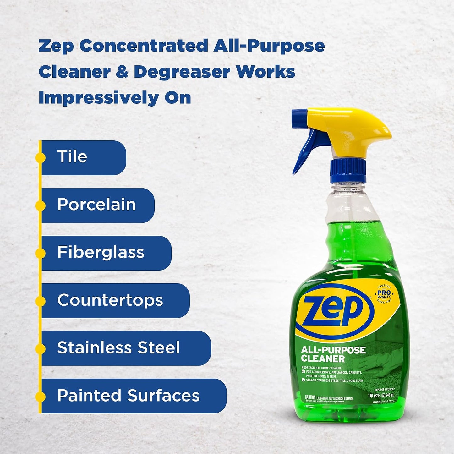 Zep All-Purpose Cleaner and Degreaser - 1 Gallon (1 Unit) ZU0567128 - Heavy Duty Industrial Cleaner for Business and Household Used in Kitchen, Countertops, Appliances, Walls and Floor Surfaces