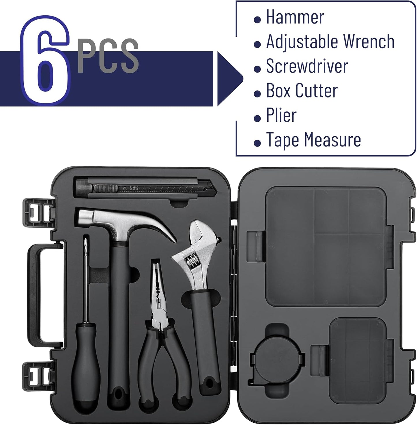 Bates- Household Tool Kit, Small Tool Kit, Tool Set for Home, Small Tool Box Set