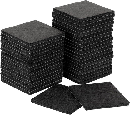 uxcell Furniture Pads, 36Pcs 1.5" - Square Self Adhesive Felt Furniture Pads, Floor Protectors for Furniture Feet Chairs Legs Hardwood Floors (Black)