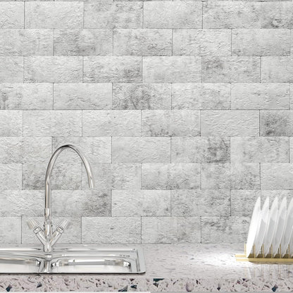Art3d 10-Pack Peel and Stick Wall Tile for Backsplash, Stick on Stone Tile for Kitchen Bathroom Fireplace Vanitity in Stone Beige
